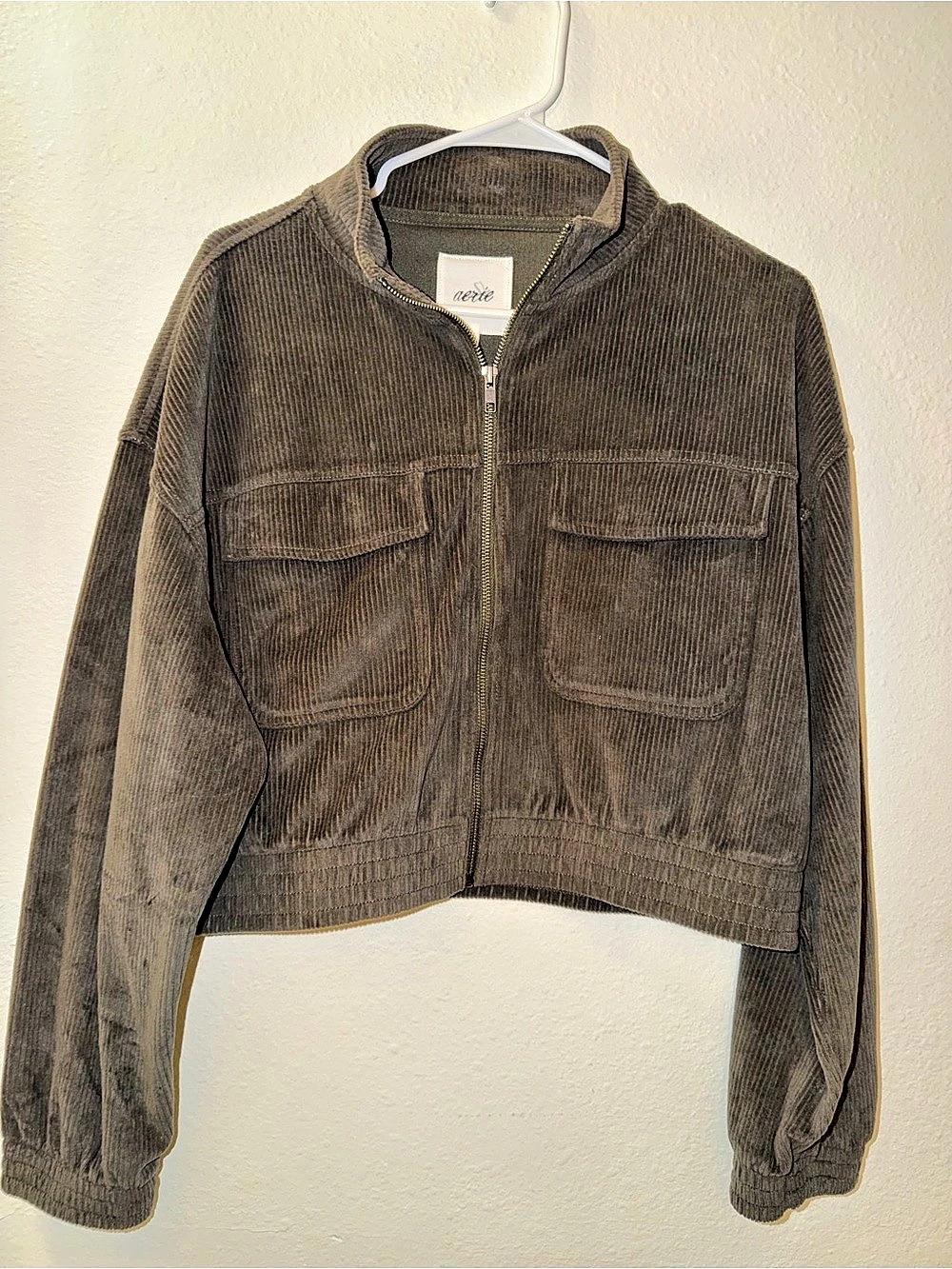 Aerie Corduroy Utility Jacket in Brown Size Large Like New